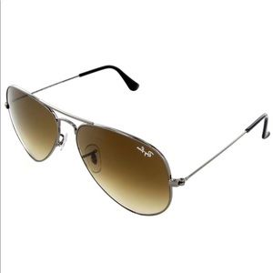 Ray-Ban Brown Lens Gunmetal Aviator Sunglasses